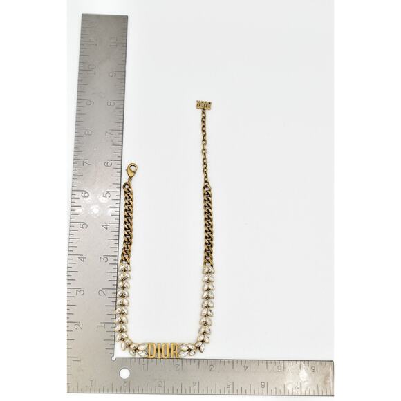 Christian Dior Vintage Logo Choker Necklace Revolution Crystal Authentic Y2K - Picture 12 of 12